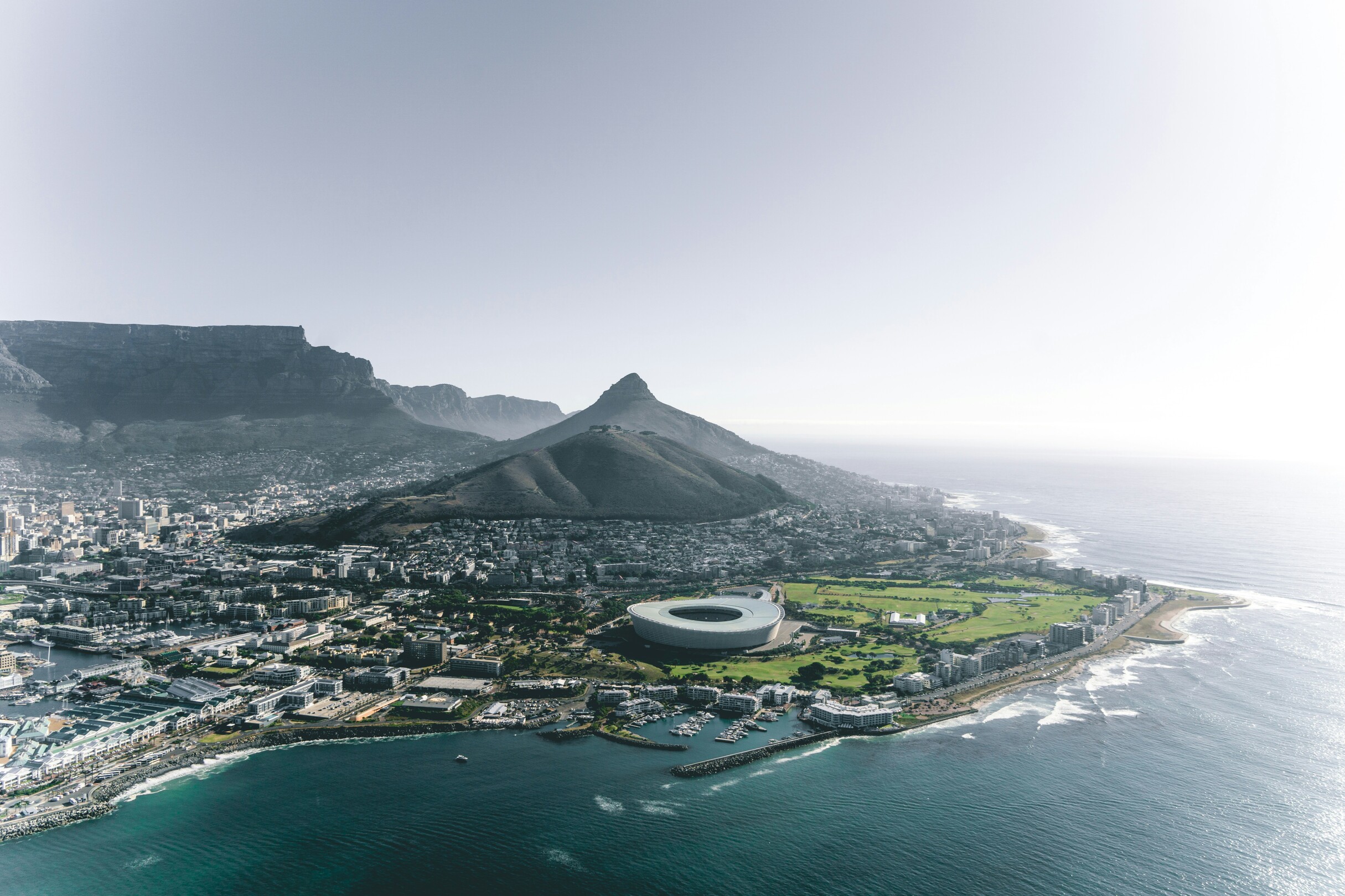 Cape Town South Africa aerial view feature