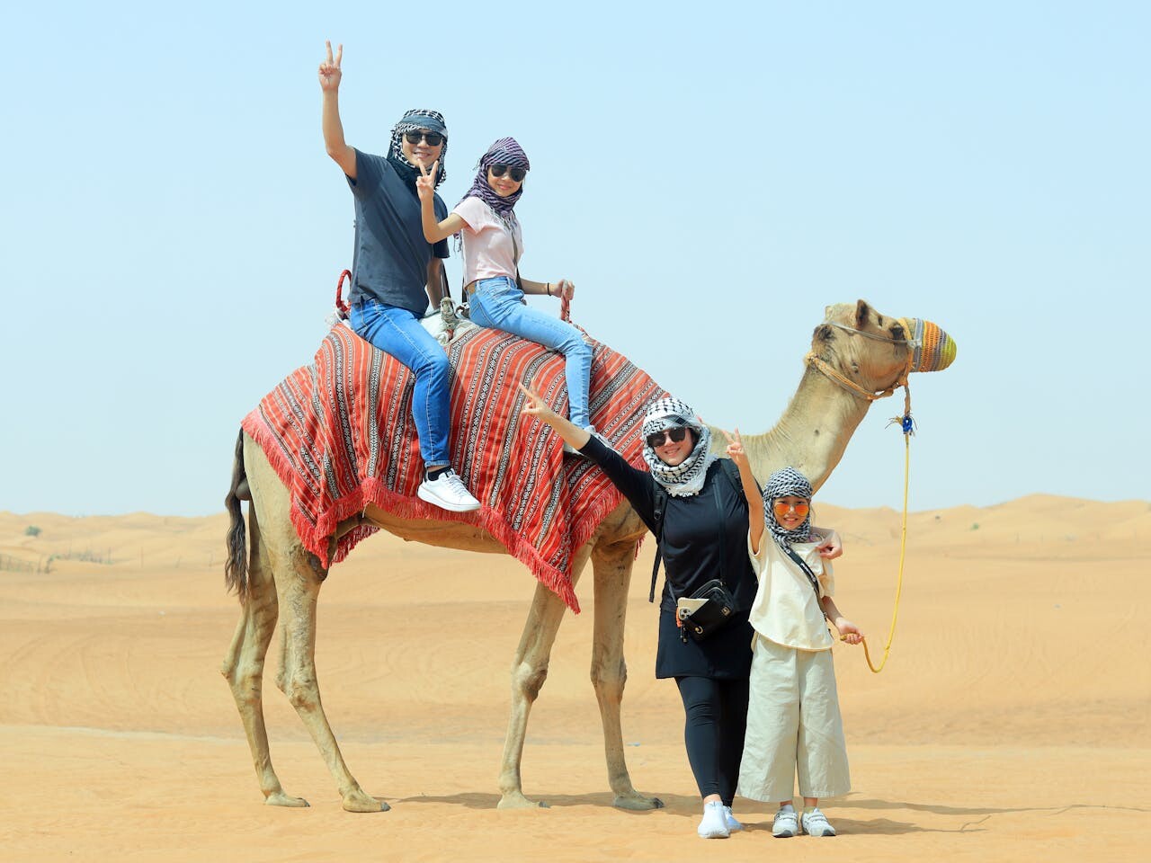 Family on camel