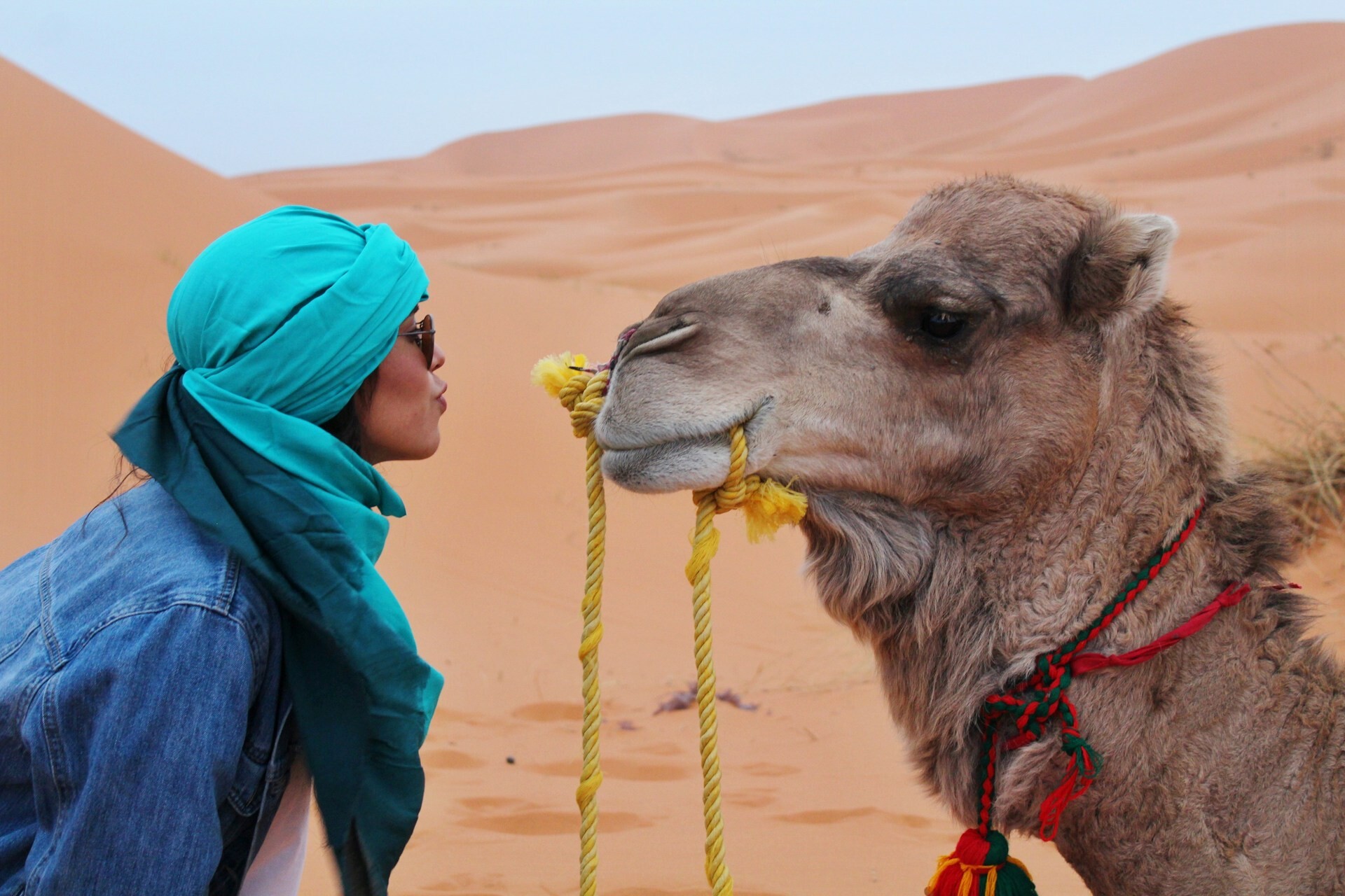 Sahara Desert - woman with camel