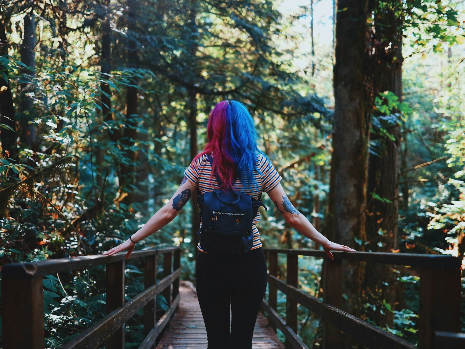 Woman forest / jungle hike