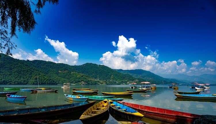 Boats on Phewa Lake, Nepal