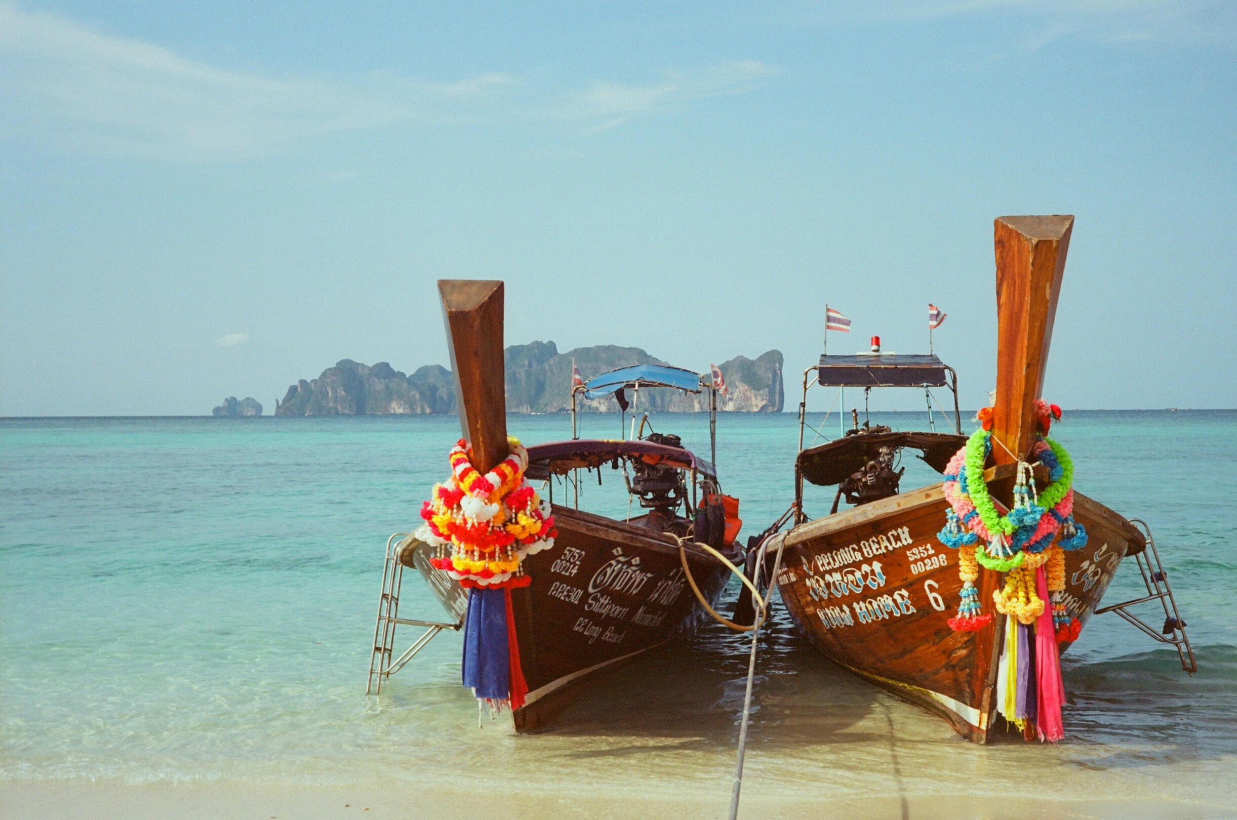 Thailand long tailed boats feature
