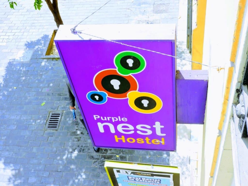 Sign at Purple Nest Hostel