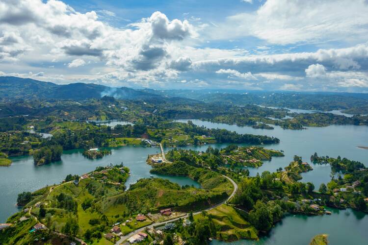 View from Penol Boulder, Guatape, Colombia