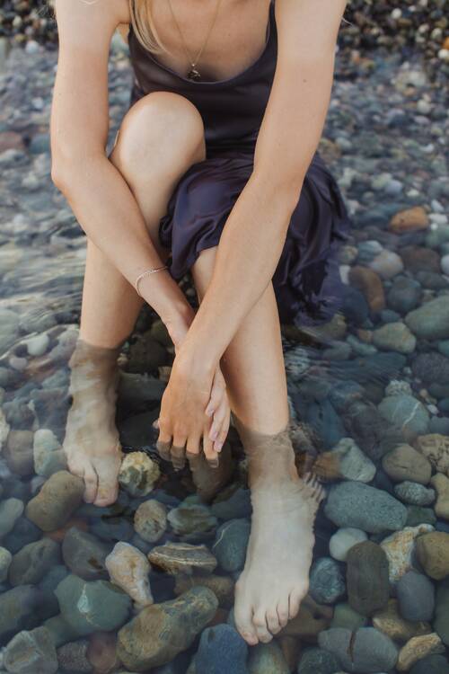 Woman on rocks