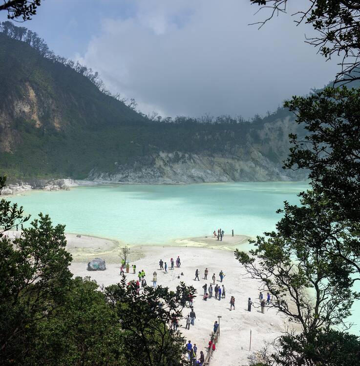 Kawah Putih volcanic crater lake