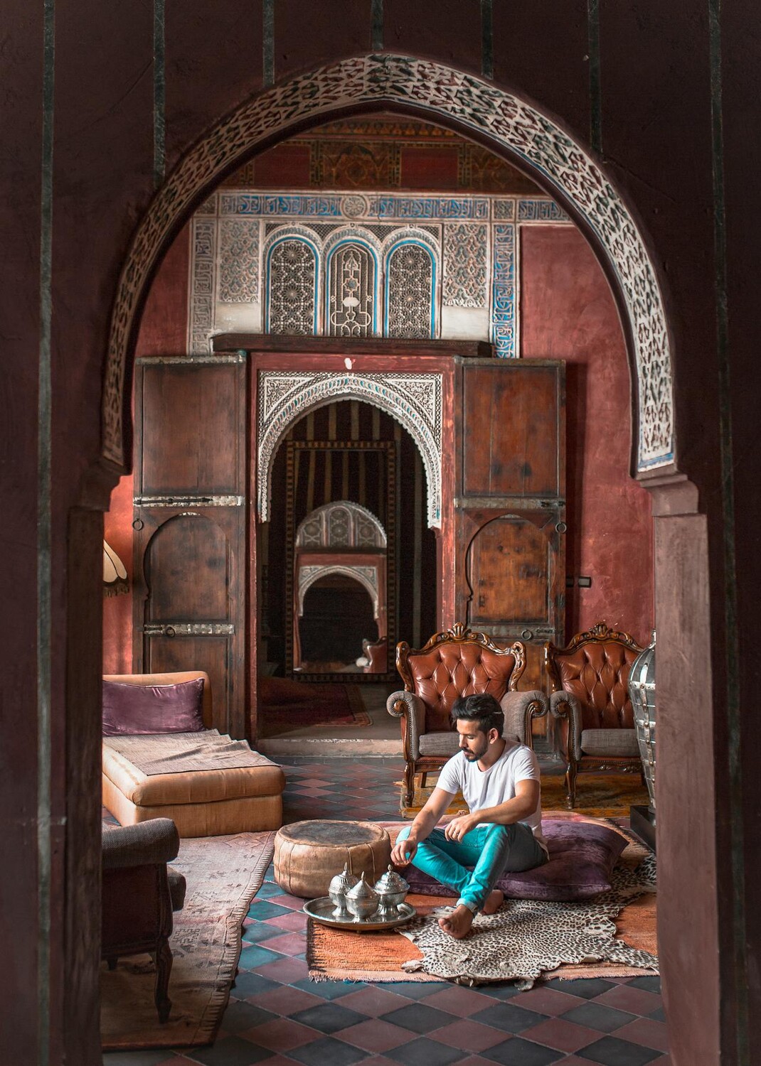 Man in Morocco with tea