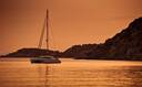 Catamaran at sunset