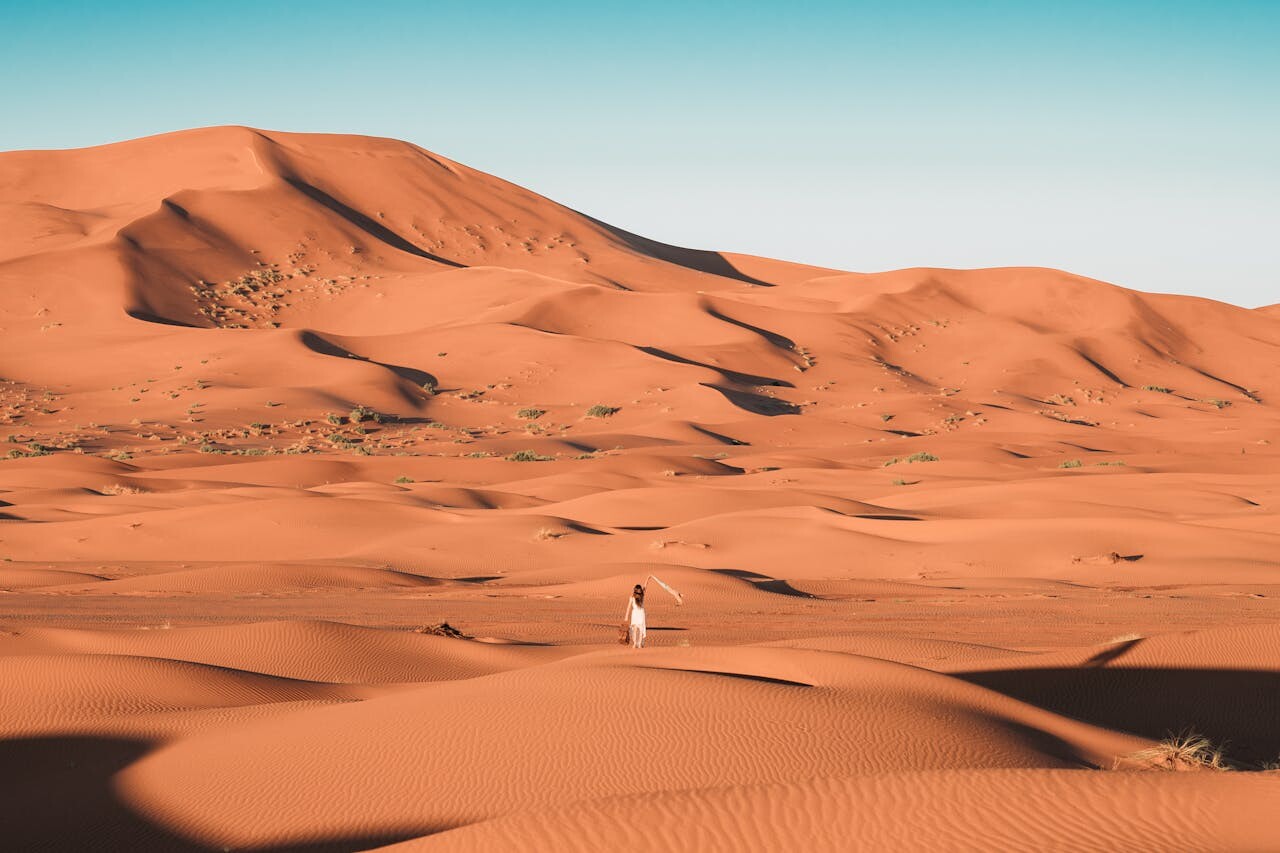 Woman in Sahara Desert