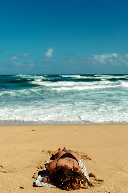 Beach sunbathing