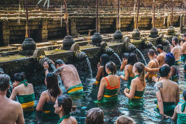 Bali water purification ceremony