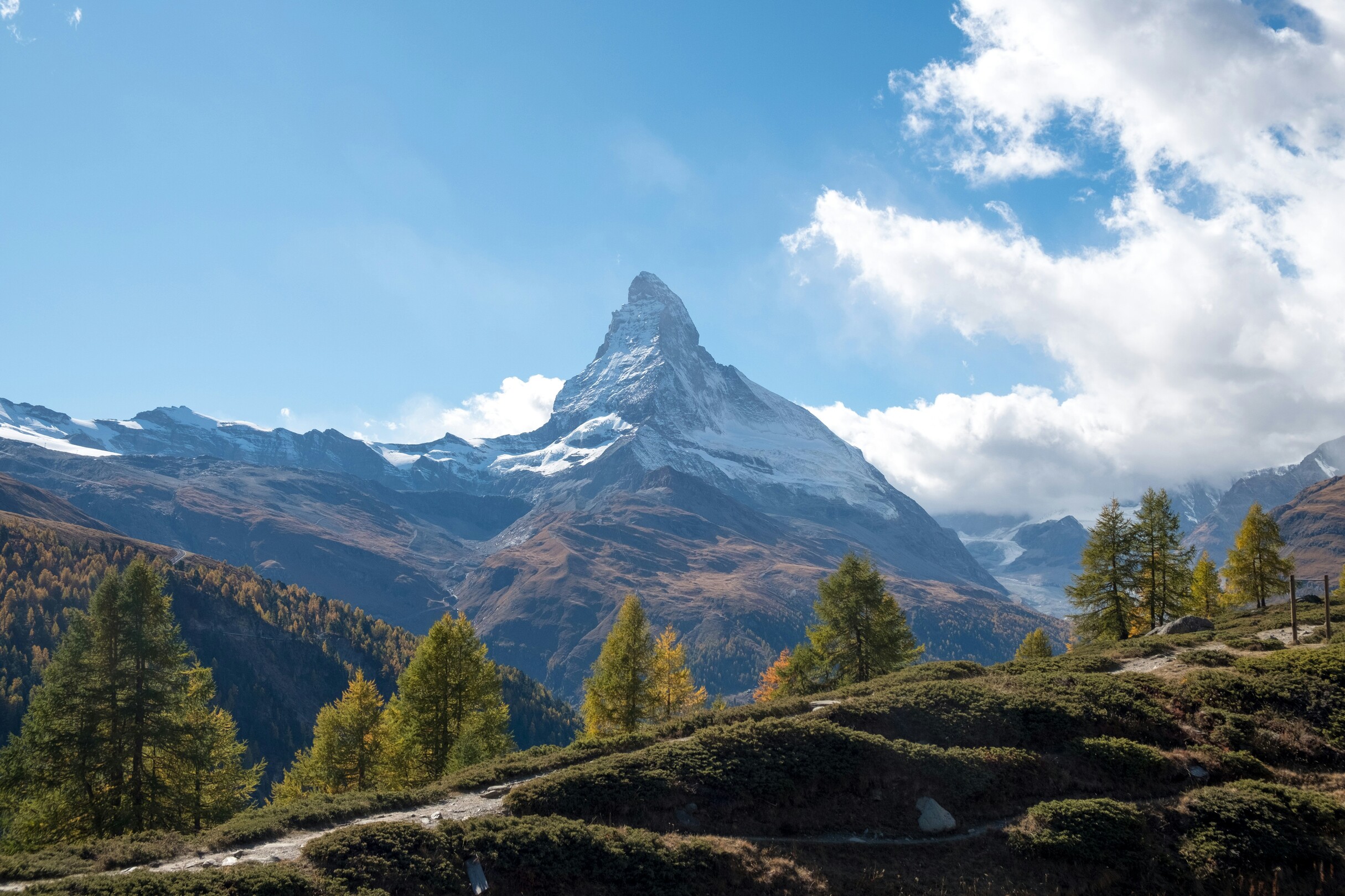 Matterhorn view from Zermatt, Switzerland featured