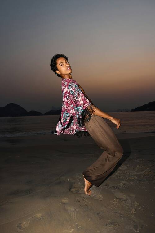 Agafay Desert - man at sunrise