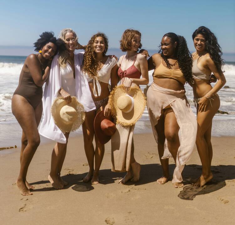 Group of women on the beach