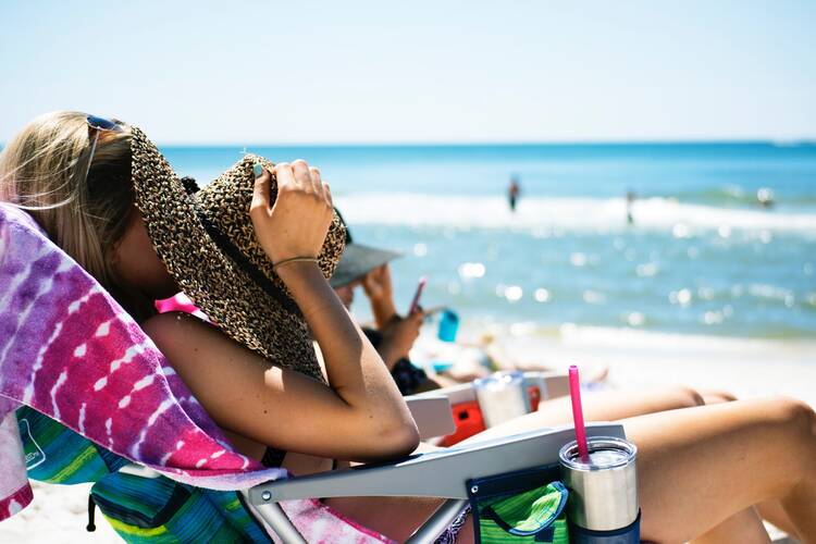 Relaxing on the beach