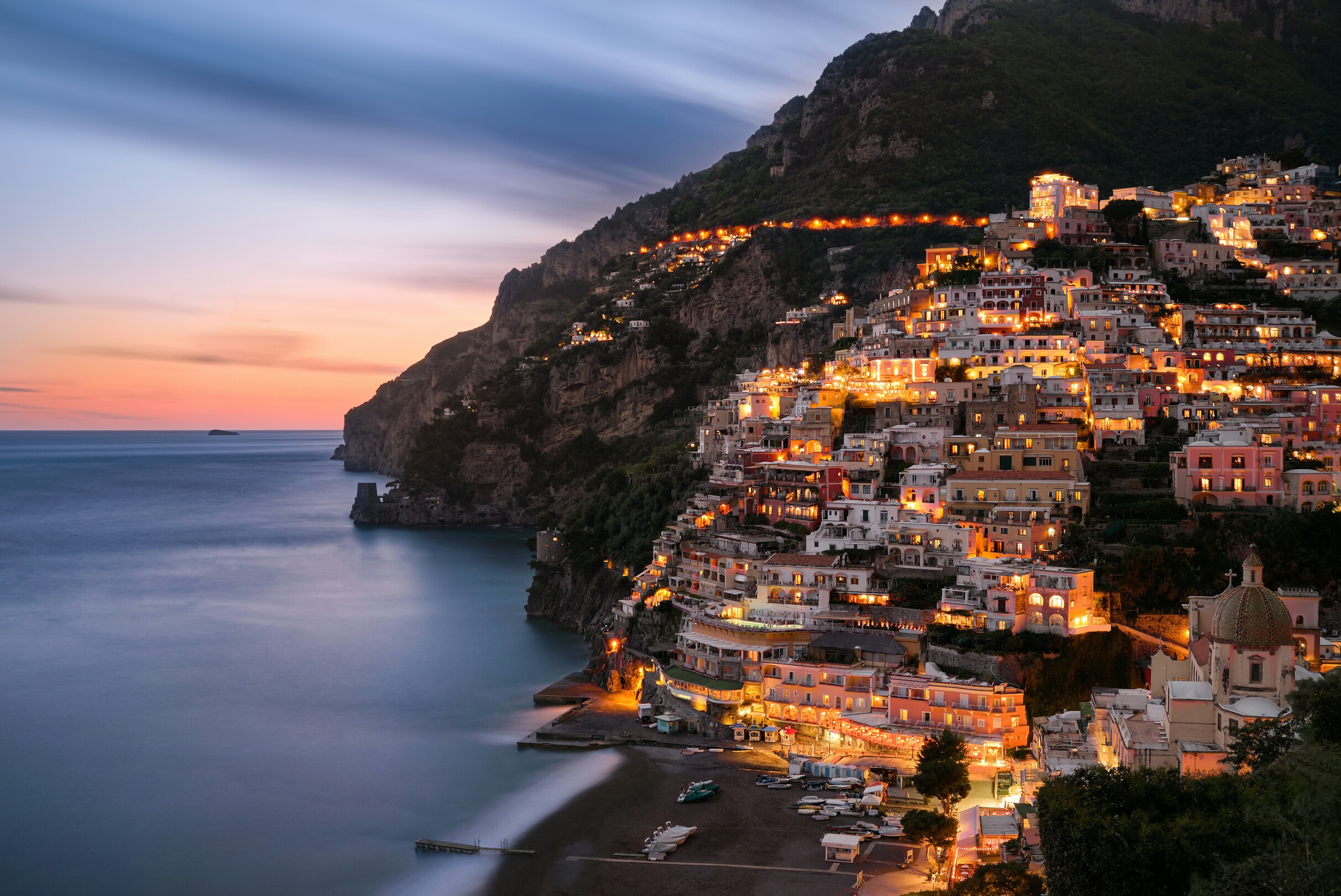 Positano Italy evening view feature