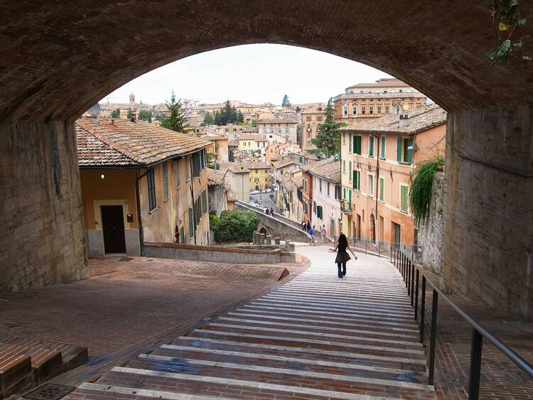 Perugia arches and piazza photography