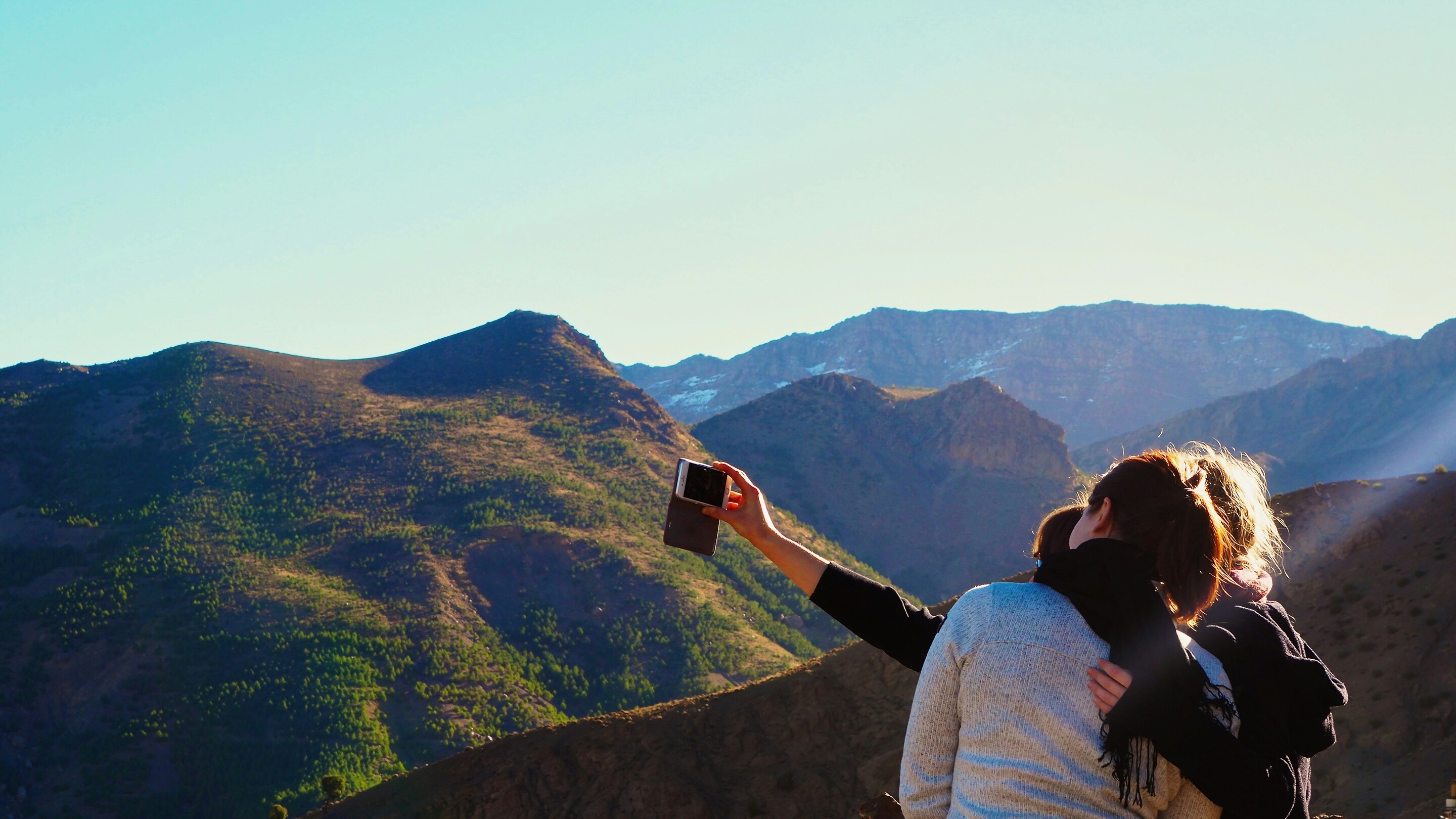 Atlas Mountains family selfie Morocco - featured