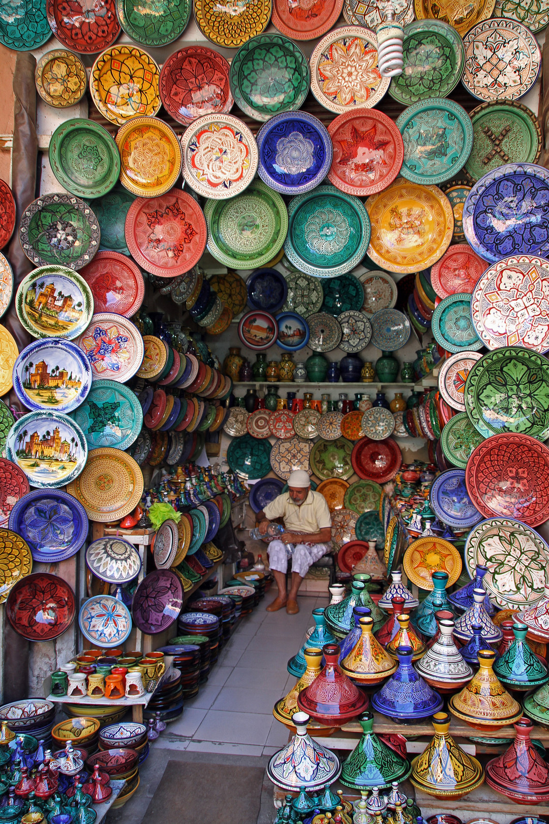 Marrakech Morocco market ceramic feature