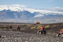 ATV ride on black lava sand landscape