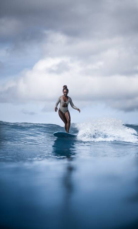 Woman surfing