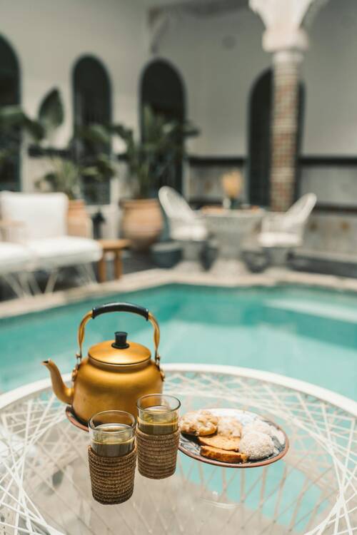 Moroccan riad tea