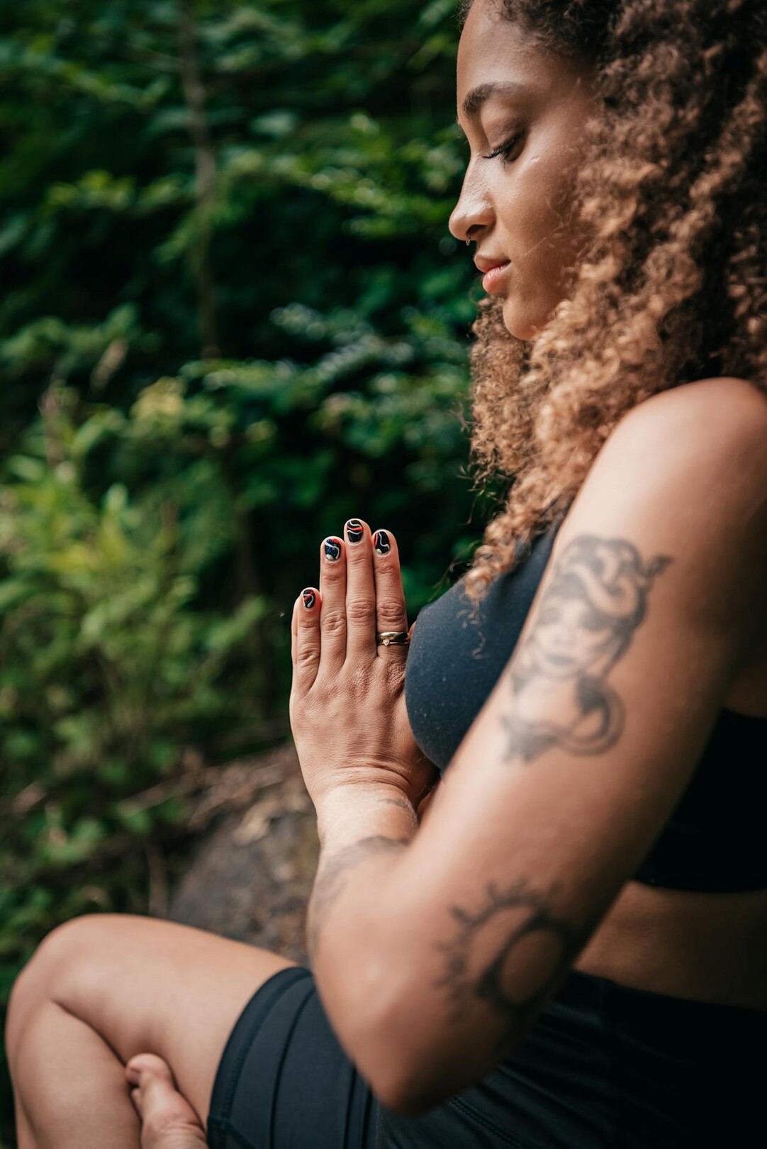Woman -- jungle meditation