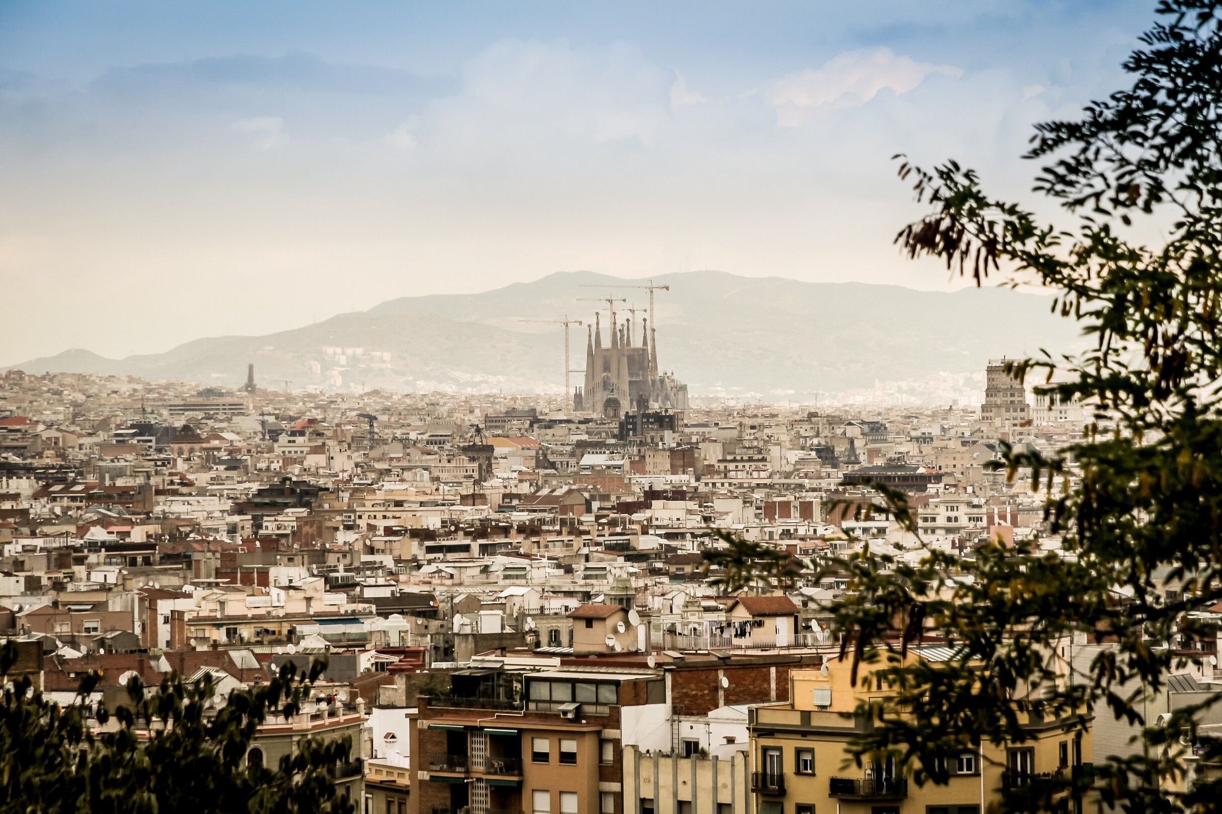 BARCELONA view with Sagrada Familia feature