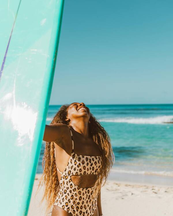 Woman surfing