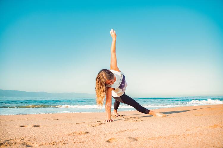 Beach yoga