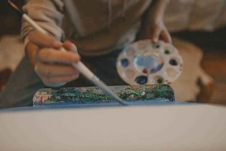 Woman painting
