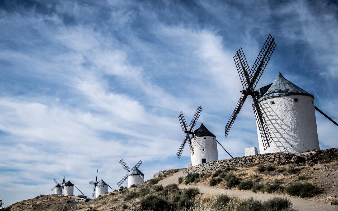 Toledo windmills, Spain feature