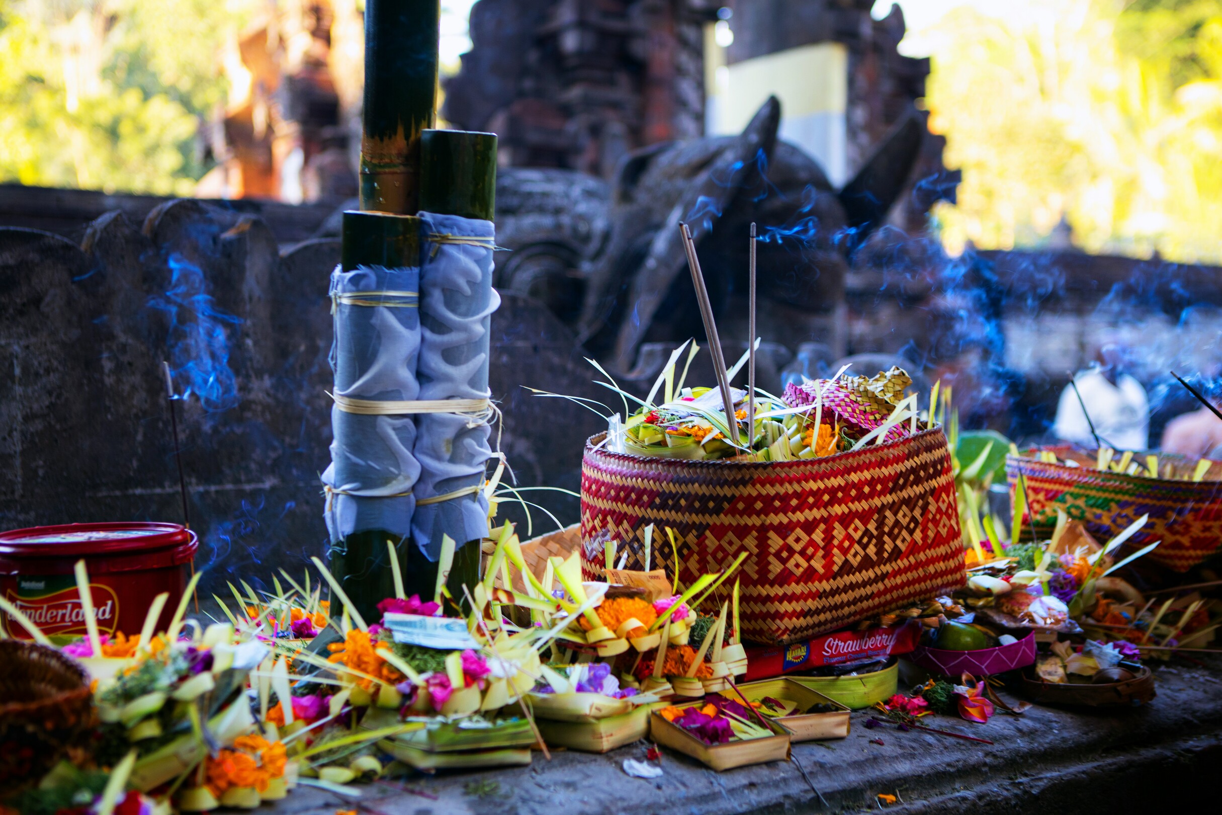 Tirta Empul, Bali offerings - feature