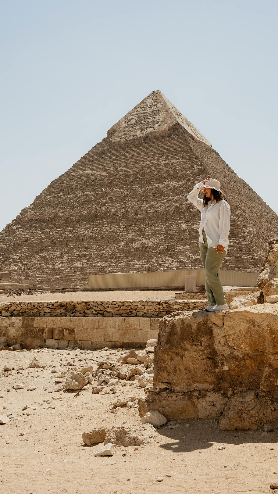 Giza Pyramids Feature Woman Egypt