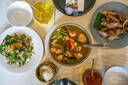 thai food spread on table